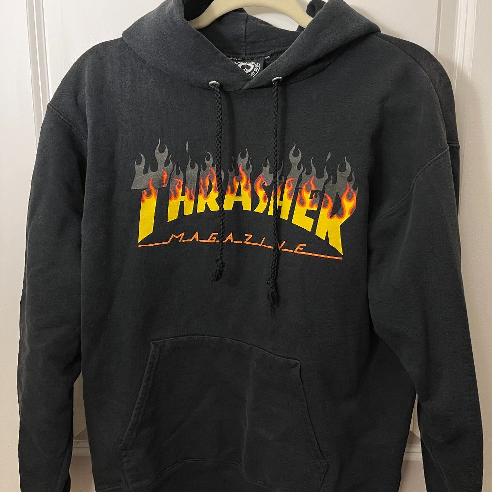 Thrasher Black Flame Hoodie